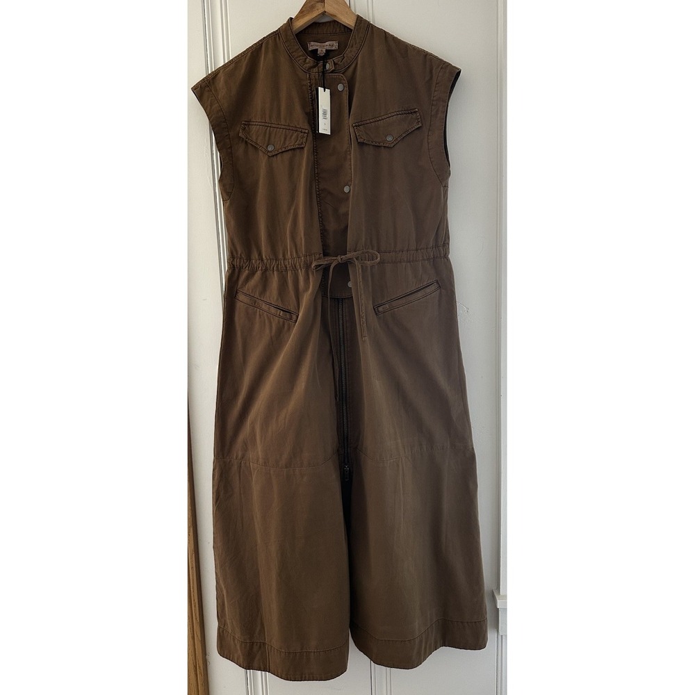 Banana Republic Cotton Twill Utility Maxi Dress Saddle Brown‎ NWT Small